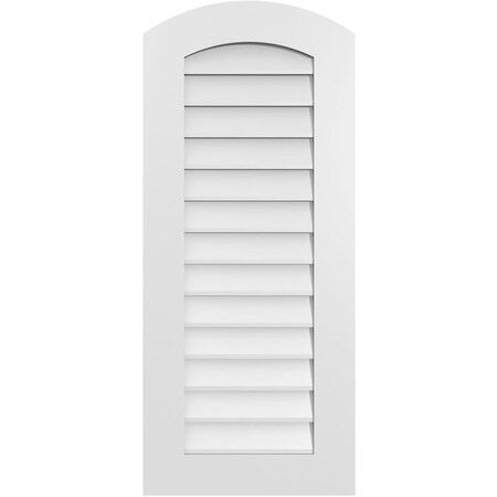 Ekena Millwork Arch Top Surface Mount PVC Gable Vent: Functional, w/ 3-1/2"W x 1"P Standard Frame, 18"W x 42"H GVPAR18X4201SF